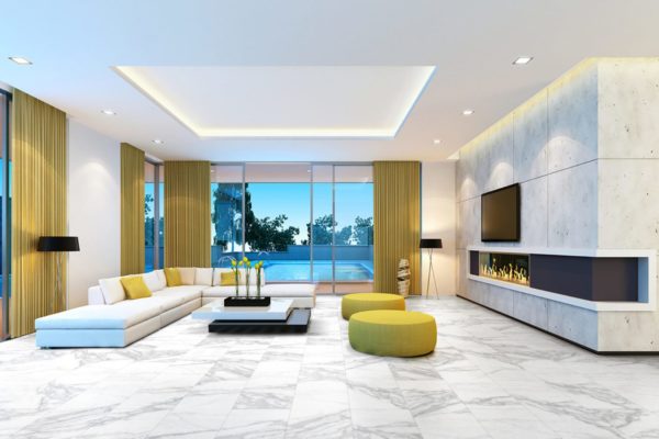 Contemporary villa living room.